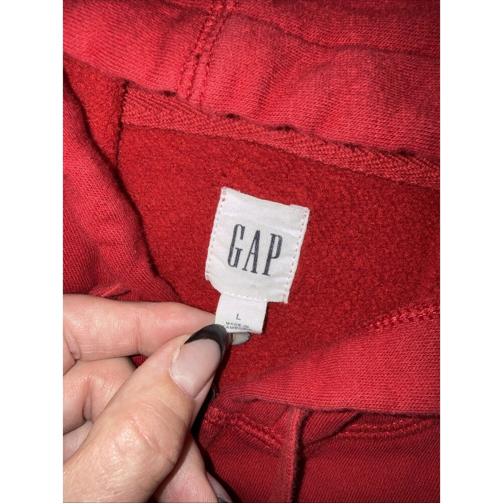 Gap Size Large Red Full Zip Logo Hoodie - Picture 2 of 5